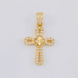 Dije Cruz Trebol 1.3g / 2.3cm Oro Amarillo 18K