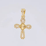 Dije Cruz Trebol 1.3g / 2.3cm Oro Amarillo 18K