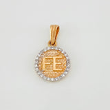Dije Fe 1.3g / 2cm Dos Oros Blanco Rosa 18K