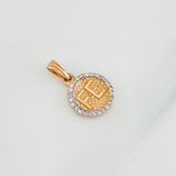 Dije Fe 1.3g / 2cm Dos Oros Blanco Rosa 18K