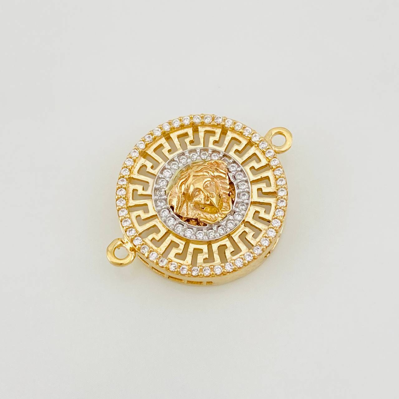 Herraje Tribal 3.4g / 2.4cm Dos Oros Amarillo Blanco 18K