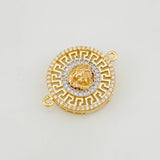 Herraje Tribal 3.4g / 2.4cm Dos Oros Amarillo Blanco 18K