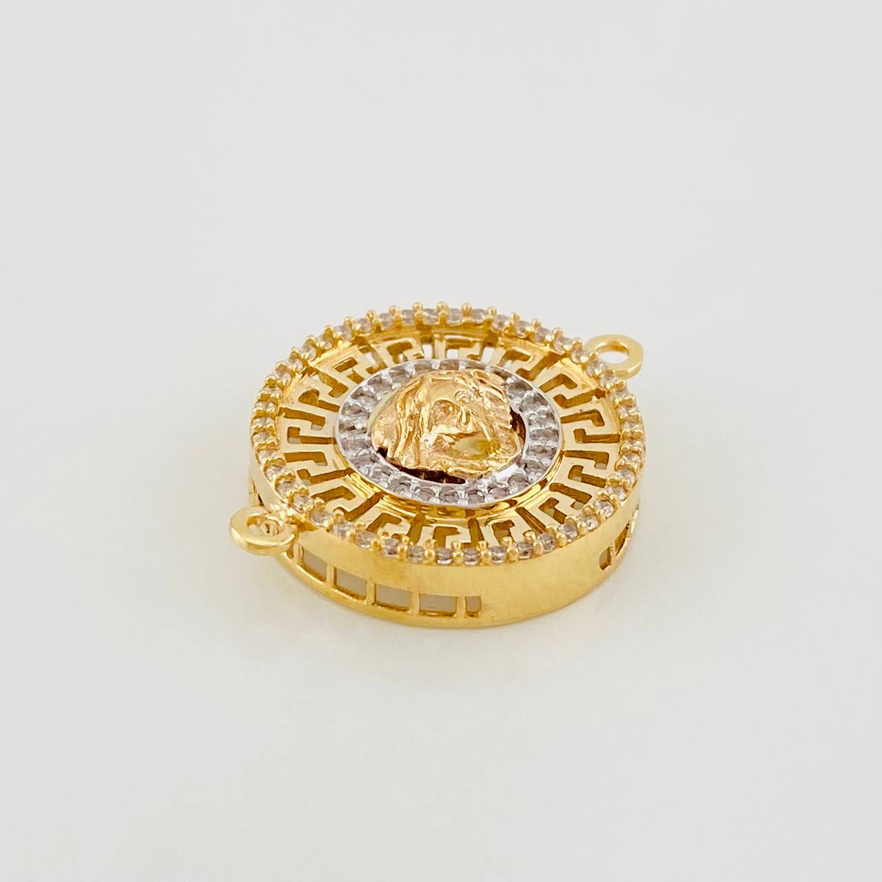 Herraje Tribal 3.4g / 2.4cm Dos Oros Amarillo Blanco 18K