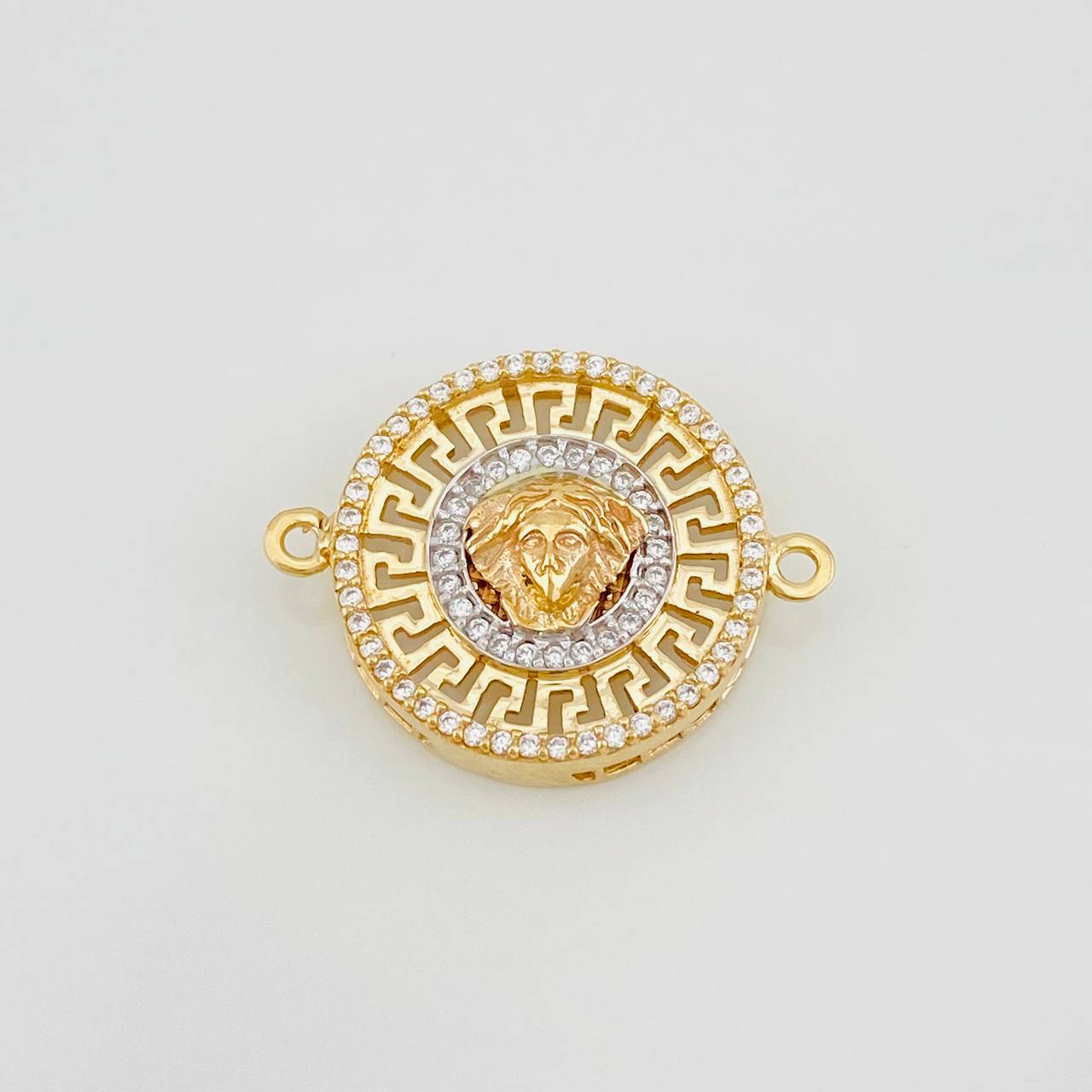 Herraje Tribal 3.4g / 2.4cm Dos Oros Amarillo Blanco 18K