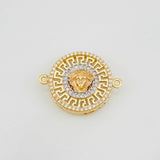 Herraje Tribal 3.4g / 2.4cm Dos Oros Amarillo Blanco 18K