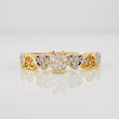 Anillo Solitario Corazones 2.3g / T7 Dos Oros Amarillo Blanco 18K
