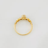 Anillo Solitario Corazones 2.3g / T7 Dos Oros Amarillo Blanco 18K