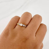 Anillo Solitario Corazones 2.3g / T7 Dos Oros Amarillo Blanco 18K