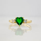 Anillo Solitario Corazón 1.7g / T6 Oro Amarillo 18K