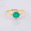 Anillo Cubo Especial Esmeraldas 60pts Diamantes 8pts 2.25g / T6 1/4 Oro Amarillo 18K