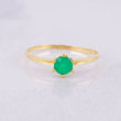 Anillo Canasta 6 Garras Esmeraldas 22pts 1.55g / T8 1/2 Oro Amarillo 18K