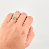 Anillo Cubo 4 Garras Esmeralda 25pts 1.5g / T6 Oro Amarillo 18K
