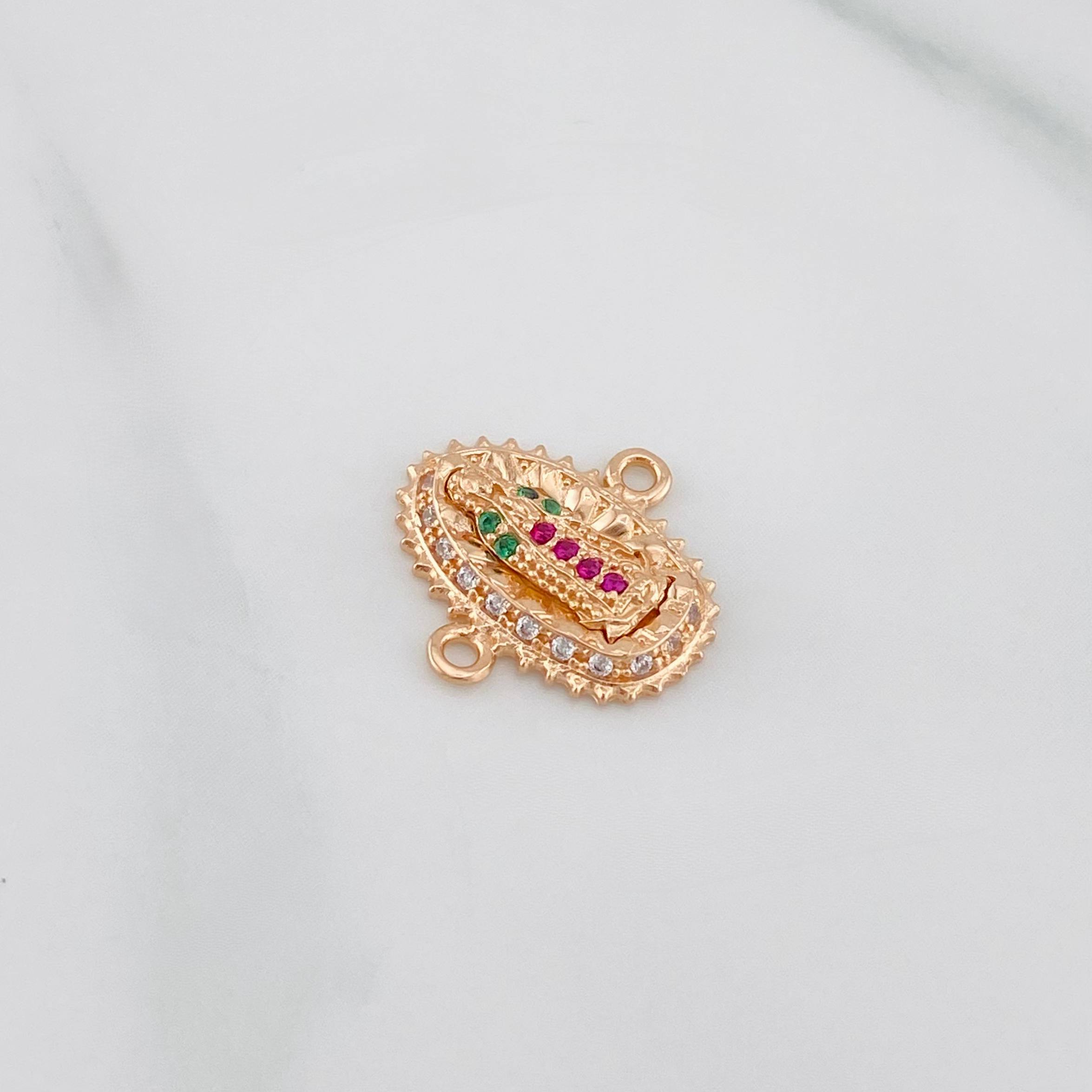 Herraje Virgen Guadalupe 1.3g / 1.5cm Oro Rosa 18K