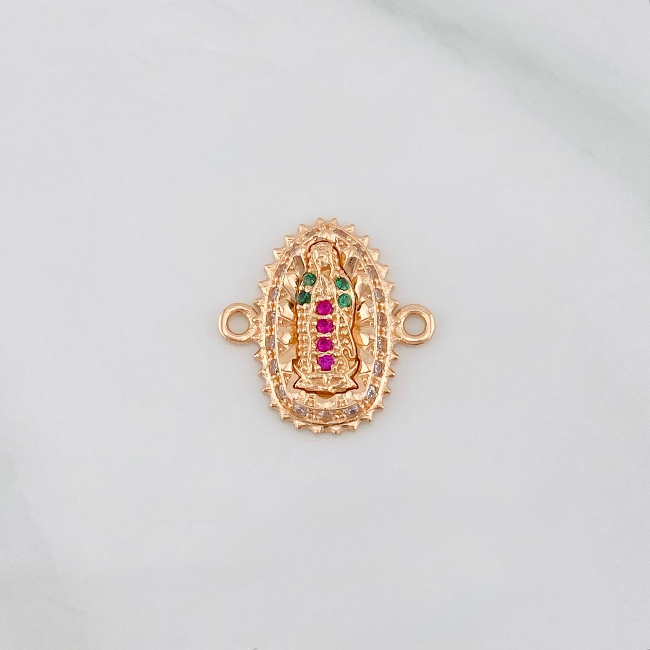 Herraje Virgen Guadalupe 1.3g / 1.5cm Oro Rosa 18K