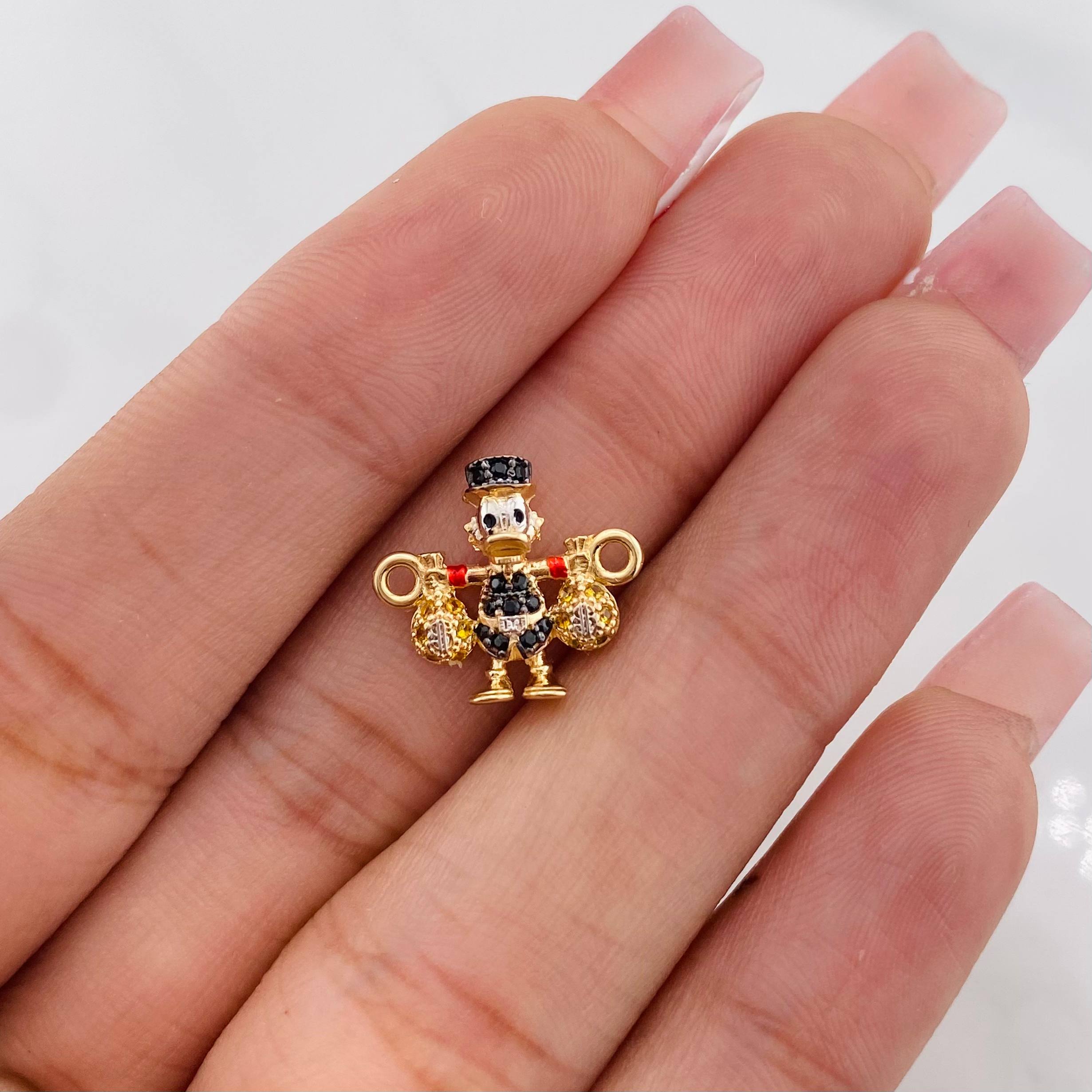Herraje Pato Bolsas de Dinero 1.65g / 1.5cm Tres Oros 18K