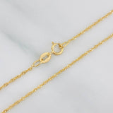 Set Cadena Singapur + Dije Halo / 2.4g / 44cm Oro Amarillo 18K