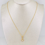 Set Cadena Singapur + Dije Halo / 2.4g / 44cm Oro Amarillo 18K