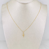 Set Cadena Veneciana + Dije Cruz / 1.1g / 40cm Oro Amarillo 18K