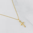 Set Cadena Veneciana + Dije Cruz / 1.1g / 40cm Oro Amarillo 18K