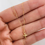 Set Cadena Veneciana + Dije Cruz / 1.1g / 40cm Oro Amarillo 18K