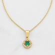 Set Cadena Singapur + Dije Halo / 2.3g / 44.5cm Oro Amarillo 18K