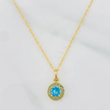 Set Cadena Singapur + Dije Halo / 2.2g / 44.5cm Oro Amarillo 18K
