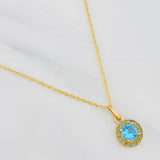 Set Cadena Singapur + Dije Halo / 2.2g / 44.5cm Oro Amarillo 18K