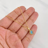 Set Cadena Singapur + Dije Halo / 2.2g / 44.5cm Oro Amarillo 18K