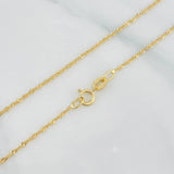 Set Cadena Singapur + Dije Halo / 2.4g / 44cm Oro Amarillo 18K