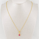 Set Cadena Singapur + Dije Halo / 2.35g / 45cm Oro Amarillo 18K
