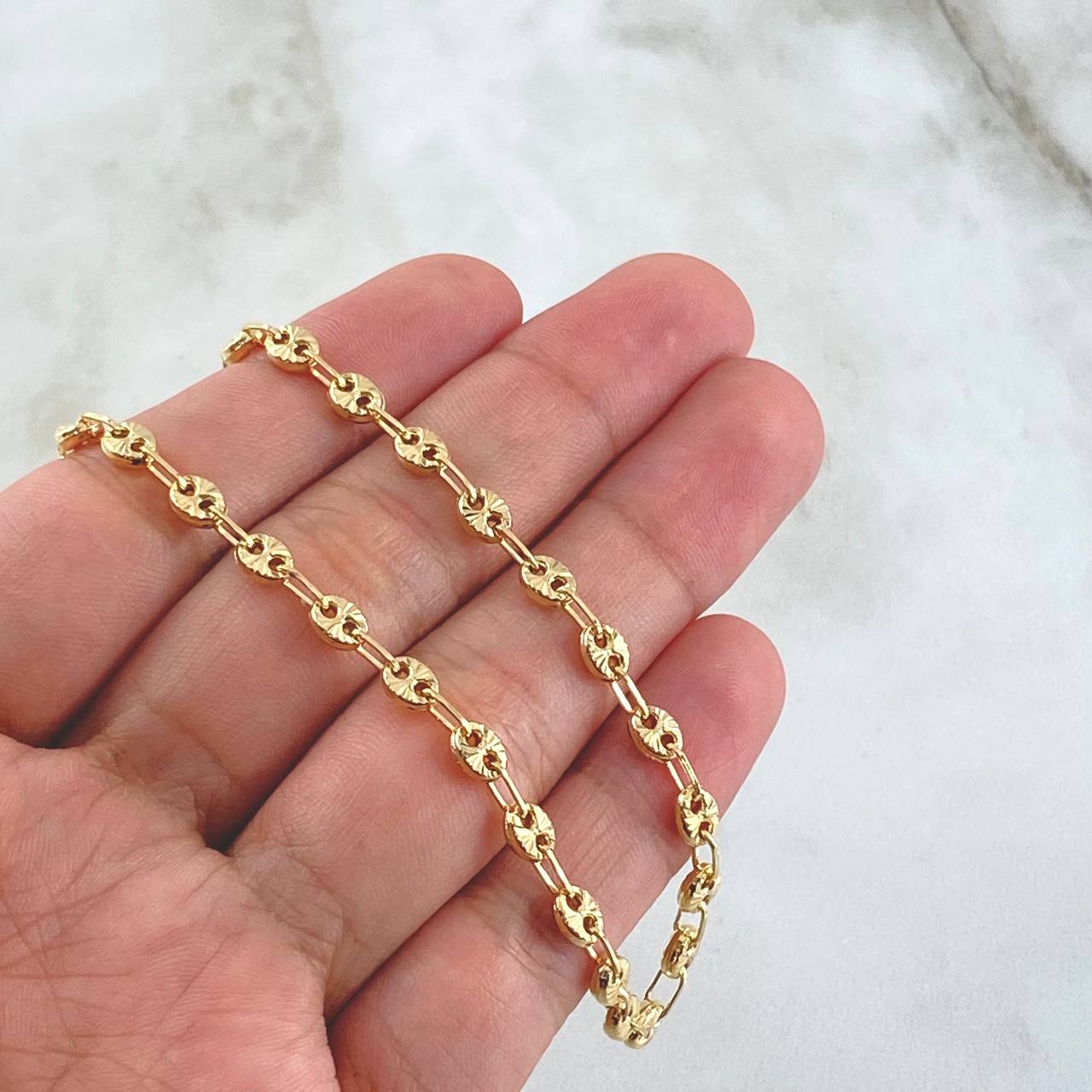 Cadena GC 10gr / 50cm / 4.3mm Diamantada Oro Amarillo 18K