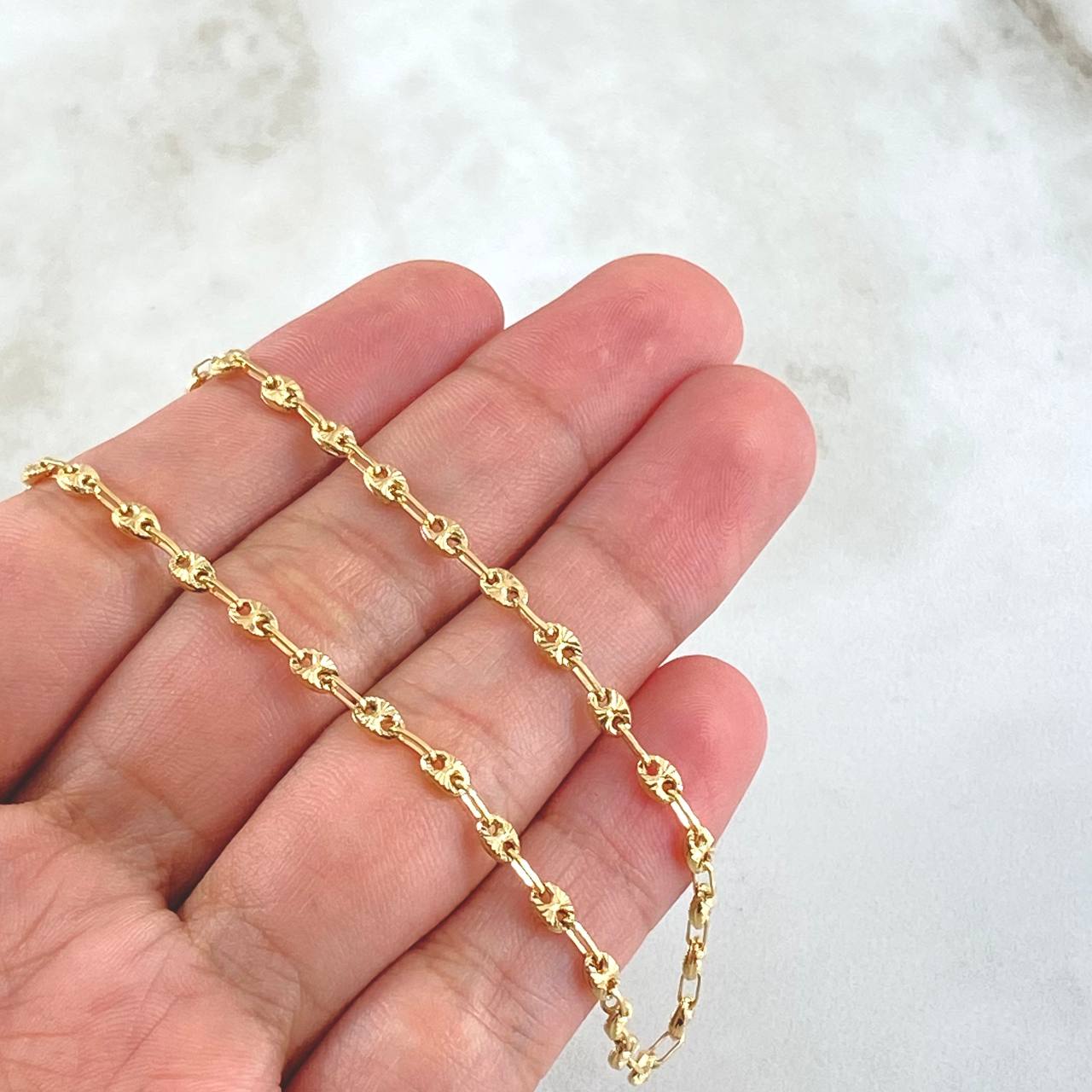 Cadena GC 7.4gr / 60cm / 3.2mm Diamantada Oro Amarillo 18K