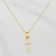 Set Cadena Veneciana + Dije Cruz / 1.3g / 40cm Oro Amarillo 18K