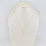 Set Cadena Veneciana + Dije Cruz / 1.3g / 40cm Oro Amarillo 18K