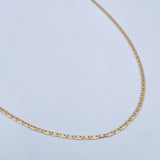 Cadena Escalera Plana 2.55gr / 60.1cm / 1.2mm Diamantada Tres Oros +3 18K $