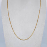 Cadena Escalera Plana 2.6gr / 59.8cm / 1.5mm Diamantada Tres Oros +3 18K $