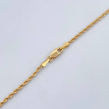 Set Cadena Lazo 2.15gr / 50.5cm / 1.3mm + Dije Cruz Rombos 0.5gr / 1.9cm Troquelado Oro Amarillo 18K (Oferta) $