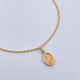 Set Cadena Lazo 1.15gr / 60.1cm / 0.9mm + Dije San Miguel Arcangel 0.6gr / 1.9cm Troquelado Oro Amarillo 18K (Oferta) $