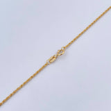 Set Cadena Lazo 1gr / 50cm / 0.9mm + Dije Virgen Guadalupe 0.65gr / 1.6cm Borde Diamantado Oro Amarillo 18K (Oferta) $