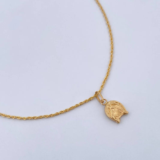 Set Cadena Lazo 1.15gr / 59.7cm / 0.9mm + Dije Herradura Caballo 0.5gr / 1.5cm Troquelado Oro Amarillo 18K (Oferta) $