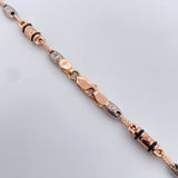 Cadena Rustica Corona RX 11.1gr / 60.5cm / 4.6mm Cauchos Negros Dos Oros Blanco Rosa 18K $