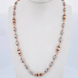 Cadena Rustica Corona RX 11.1gr / 60.5cm / 4.6mm Cauchos Negros Dos Oros Blanco Rosa 18K $
