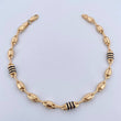 Pulso Rustico Barril 4.75gr / 21.7cm / 5mm Canotillo Cauchos Negros Oro Amarillo 18K $