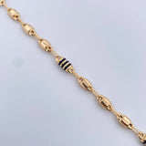 Pulso Rustico Barril 4.75gr / 21.7cm / 5mm Canotillo Cauchos Negros Oro Amarillo 18K $