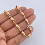 Pulso Rustico Eslabon 4.8gr / 20.5cm / 5.4mm Corona Rx Oro Amarillo 18K $