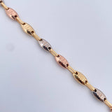 Pulso Rustico Eslabon 5.45gr / 21.3cm / 5.4mm Tornillo Tres Oros 18K $