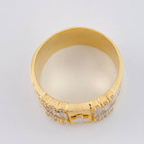 Anillo Cruz Padre Nuestro 9 g / T10 1/2 Dos Oros Amarillo Blanco 18K