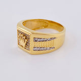 Anillo Corona Onda Radial 8.6 g / T9 1/4 Oro Amarillo 18K
