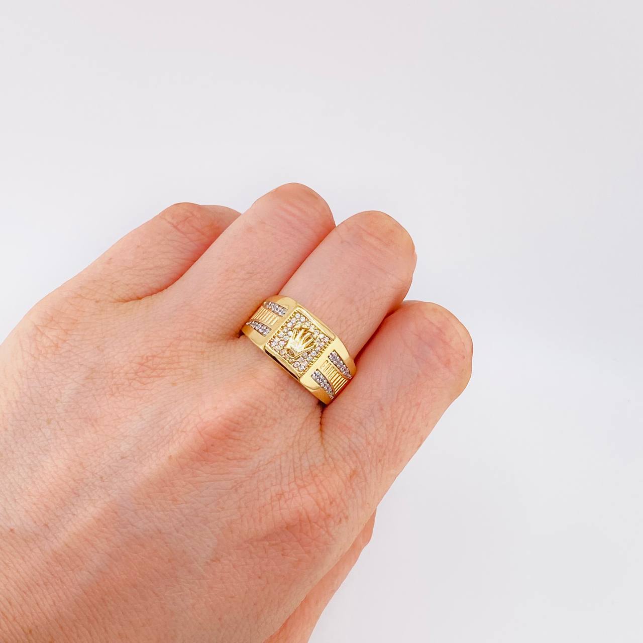 Anillo Corona Onda Radial 8.6 g / T9 1/4 Oro Amarillo 18K