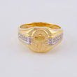 Anillo Cruz Diamantado 5.9 g / T9 Dos Oros Amarillo Blanco 18K